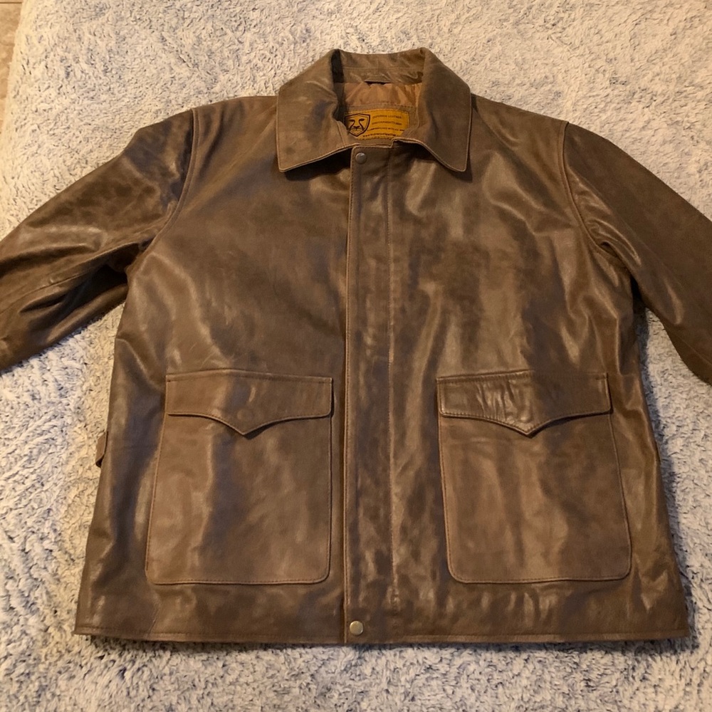 Superior leather jacket 3XL brown